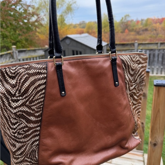 Banana Republic Brown and Patterned Tote - Picture 1 of 8